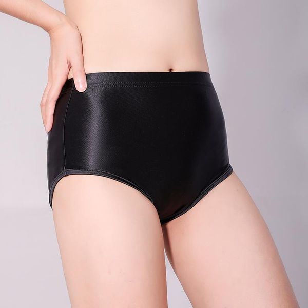 

two-piece suits solid color high waist slippery shorts swim women