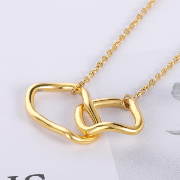 

pendant necklaces geometric necklace for women hip hop punk style irregular loop choker party exquisite jewelry drop wholesale, Silver