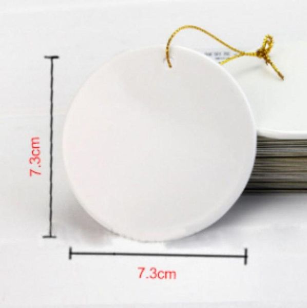 

dhl sublimation christmas tile ornament pendant hanging decoration 3 inch round coating christmas ornament decoration for diy lovers
