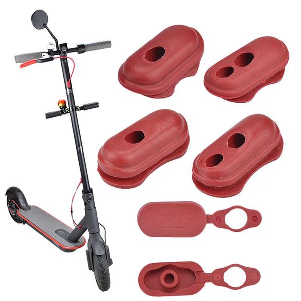 4pcs Coperchio della porta di ricarica Custodia antipolvere Custodia in gomma rossa per scooter elettrico Accessori per skateboard di alta qualità per XIAOMI M365 437 Z2