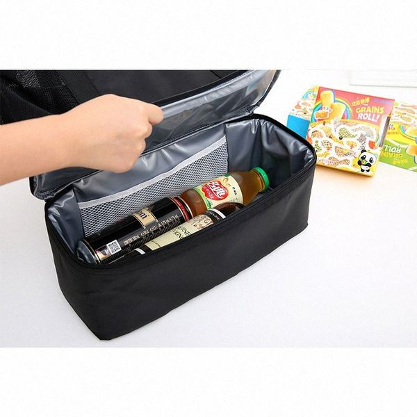 

diniwell insulated lunch bag pvc large capacity handbag cooler bag for picnic portable shoulder water resistant nylon p95a#, Blue;pink