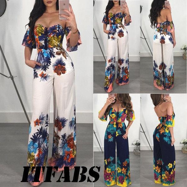 

women's jumpsuits & rompers women jumpsuit off shoulder self tie yellow 2021 ruffle half sleeve elegant, Black;white