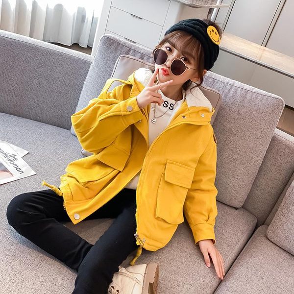 

jackets girls coat jacket thicken plus velvet 2021 charming winter autumn cottonÂ plus size overcoat children's cloth, Blue;gray