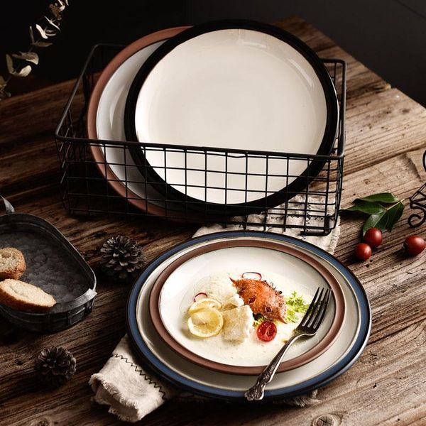 

dishes & plates rhe big vintage ceramic plate restaurant kitchen dinner steak salad pasta large decoration set