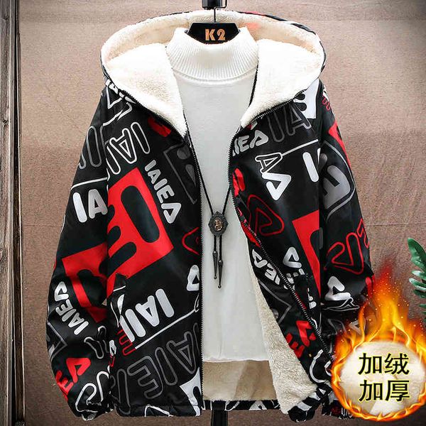 

2021 new winter men ve warm fashion et hooded waterproof female coat thick windbreaker parka plus size 4xl, Black
