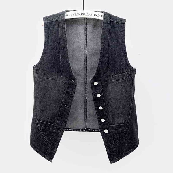 

women's vests women plus size denim vest korean spring autumn v-neck sleeveless jacket short slim jeans waistcoat g719, Black;white