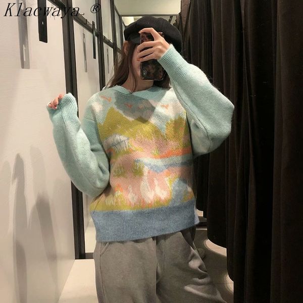 

woman sweaters femme chandails pullover kobieta swetry sueter green pull oversize jersey largo mujer truien dames vrouw 210521, White;black
