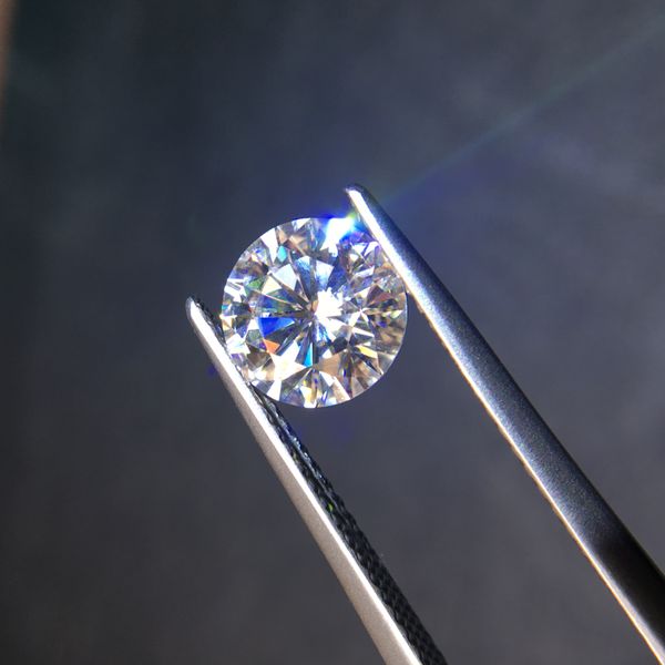 8mm Gh Color Moissanite Rodada Brilhante Corte Excelente Teste Positivo Gema Pedra Clareza Fina Jóias