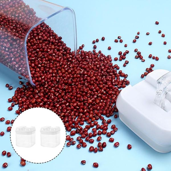 

storage bottles & jars 2pcs lidded grains box moisture-proof sealed jar home white