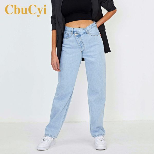 

jeans spring women's high waist casual loose wide leg women distressed jeans vintage pure cotton denim pants femme jean, Blue