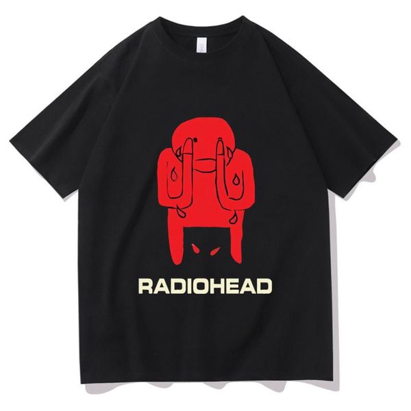 

running jerseys fashion brand design radiohead amnesiac t-shirt men hip hop tee short sleeve man regular fit t shirts summer black, Black;blue