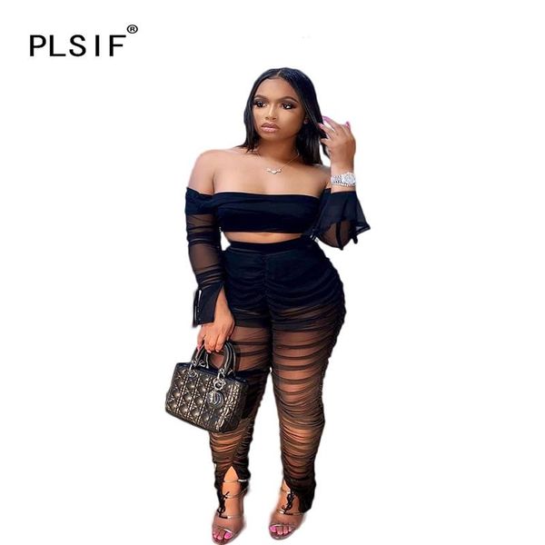 

only pants women fashion all black high pockets hip skinny pants perspective tight club party lady trouser women's & capris, Black;white