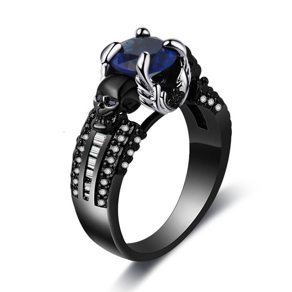 

style individual skull electroplating color separation ring, Silver