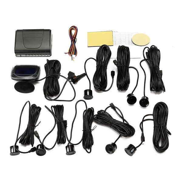 

wireless lcd parking sensor kit 8 sensors before and after car reversing buzzer monitor auto alarm system rear view cameras&