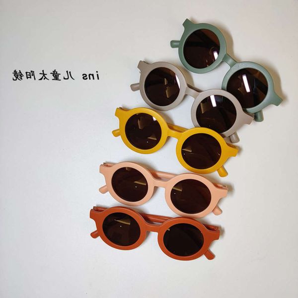 

sunglasses south korean ins children's glasses sunshade lovely sunscreen decorative sunglasses baby boys and girls round frame, Blue