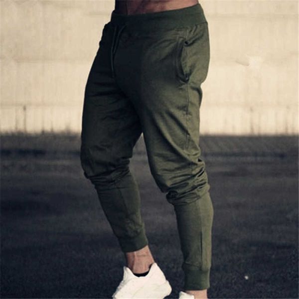 

men autumn summer sports running pants pockets training elastic waist jogging casual trousers sweatpants solid h0820, Black;green