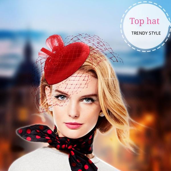 

stingy brim hats fashion mesh beret hat bridal veil headdress .retro hair ornament, Blue;gray