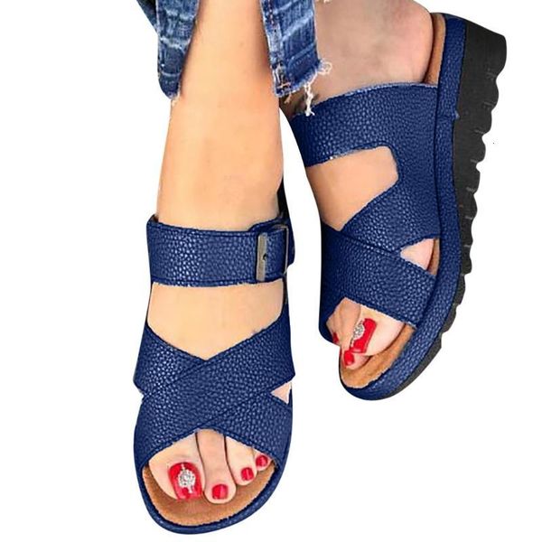 

slippers summer women platform beach shoes woman travel wedges casual large size nk3x, Black