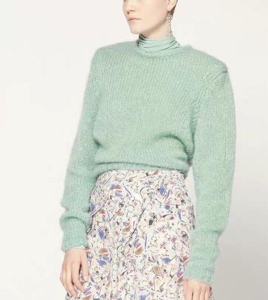 

women's sweaters women sweater 2021 autumn and winter simple generous round neck mohair pullover, White;black