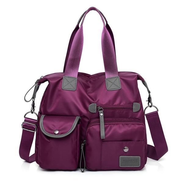 

evening bags women waterproof nylon shoulder handbags female large crossbody purple totes lots of pockets mummy bag