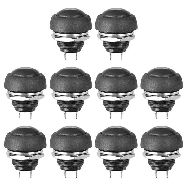 

smart home control 1 bag 10pcs water proof push button switch on off (black)