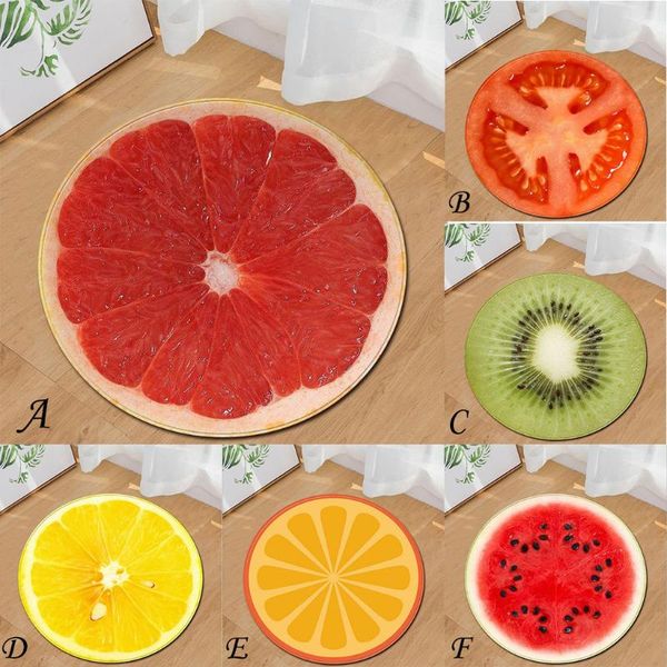 

blankets sunmmer rug ins simulation printing anti-slip mats children's room fashion fruit round flannel bathroom kitchen carpet 60cm bl