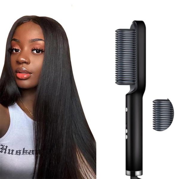 

electric hair brushes 2 in 1 comb professional straightener tourmaline ceramic heating for styler tool
