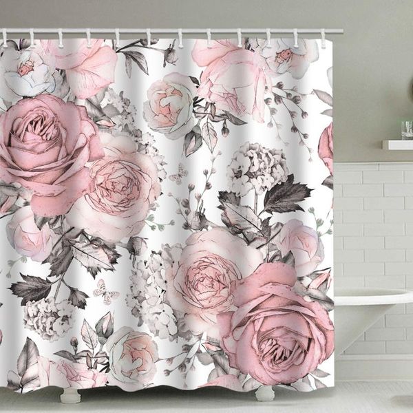 

shower curtains love flowers bathroom curtain and rug sets floral