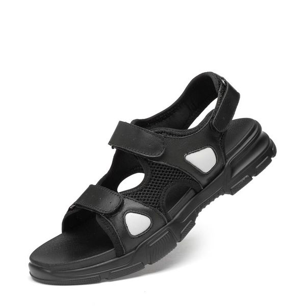 

sandals fashion man cloth zapatos ete sandale sneakers running 2021 breathable sneakers-for-men schuhe shoes beach mesh summer slip for, Black