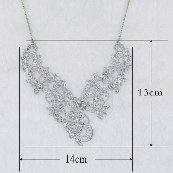 

pendant necklaces trendy necklace for women zinc alloy lace hollow, Silver