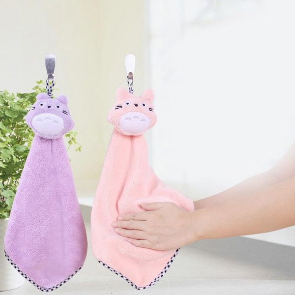 

towel flc cartoon pattern super soft absorbent microfiber hand hanging bathroom kitchen cleaning cloth 21x40cm 15