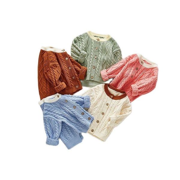 

pullover autumn baby boys girls coat sweater toddler cardigans born knitwear cute cardigan long-sleeve cotton jacket, Blue