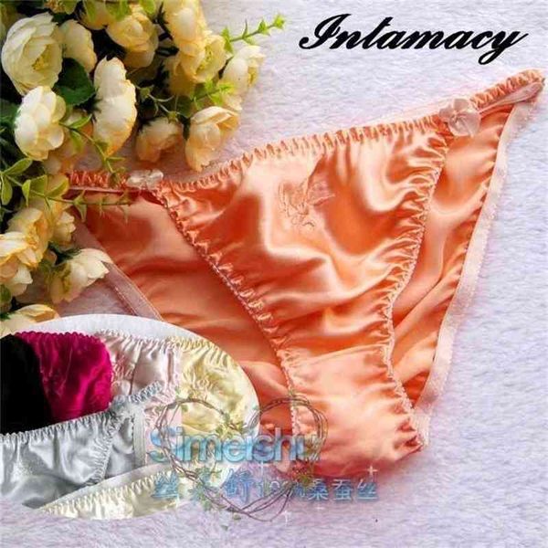 

-selling fashion 100% nutural silk pantie's thong t briefs 210730, Black;pink