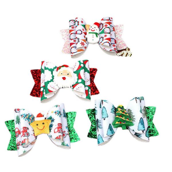 

girls hair accessories hairclips baby bb clip kids barrettes clips bows children headdress hairpin christmas cartoon accessory b8863, Slivery;white