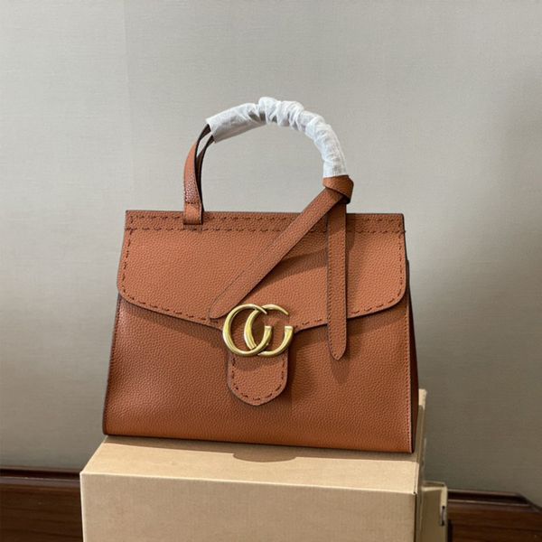 

factory direct sale 75% off autumn and winter new women's high-capacity commuter messenger litchi grain cowhide single shoulder with la