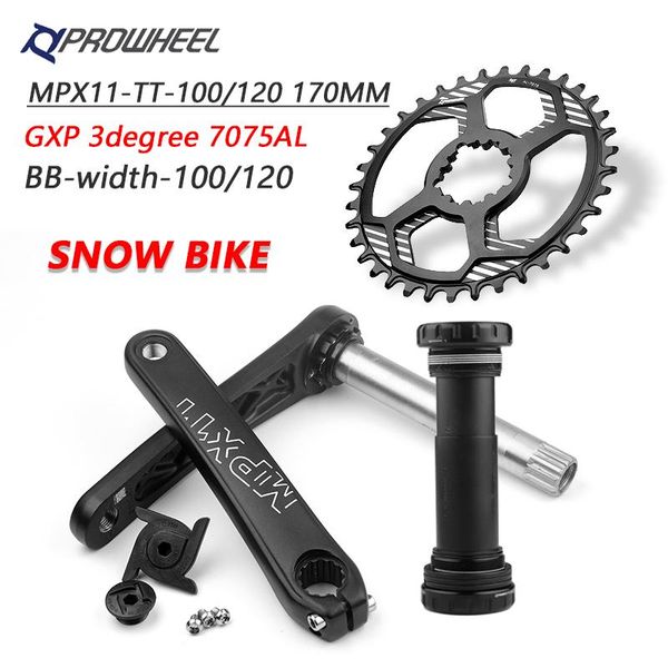 

bike heels & chainwheels prowheel snow crankset 170mm crank 28t 30t 32t 34t 36t 38t chainring gxp bottom bracket bb 100/120mm fat bicyc