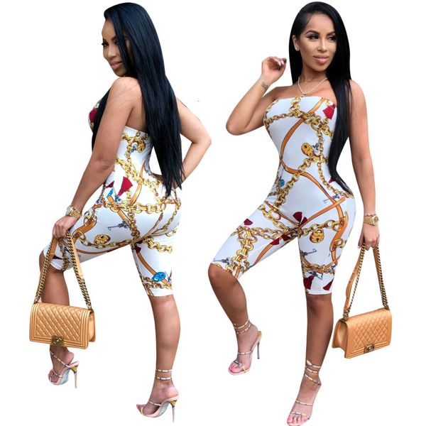 

cm160 fashion print bra casual jumpsuit, Black;white