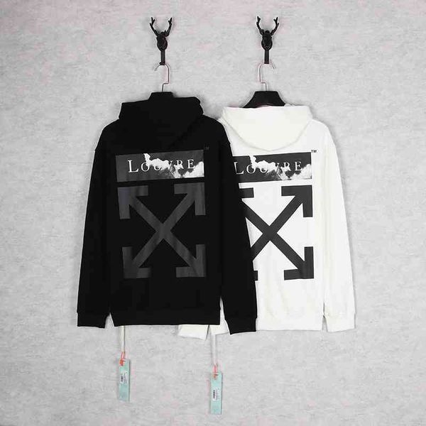

autumn winter 2020 off sky clouds black white arrow hoodie for men and women