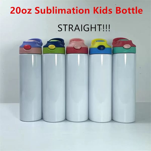 

20oz sublimation straight kids water bottle sippy cups with flip on the stainless steel baby bottle double wall vacuum feeding nursing bottl