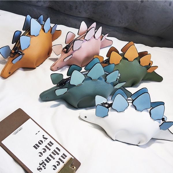 

hit new ins diagonal color dinosaur bag female three-dimensional cute shoulder 2019 tide cartoon mini giusk