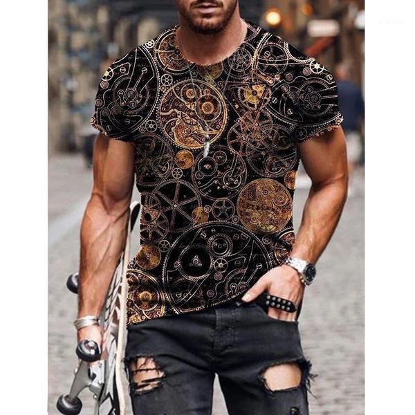 

men's t-shirts ifpd eu size t shirt 3d metal gear print funny short sleeve tshirt summer harajuku casual punk streetwear hip hop 6xl, White;black