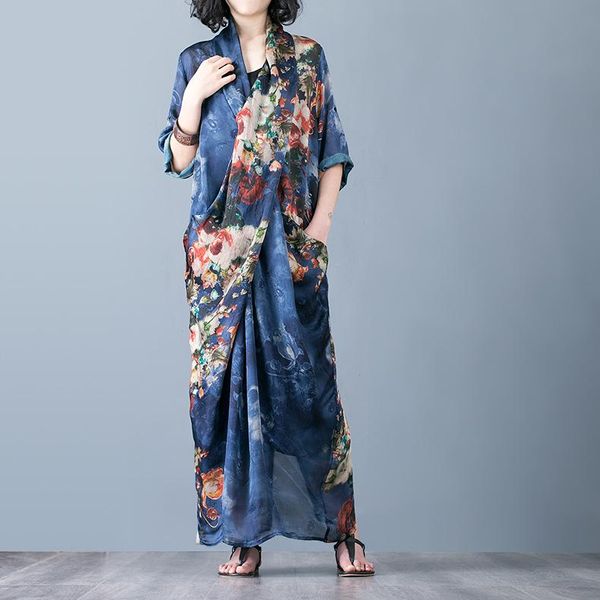 

casual dresses literature and art show thin chest cross underpants silk satin print dress + suspender skirt two piece set for women's s, Black;gray