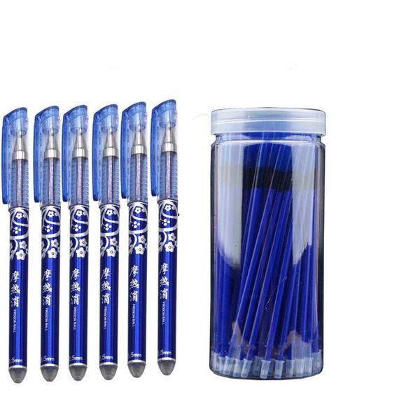 

gel pens 0.5mm blue black ink pen erasable refill rod washable handle school writing stationery