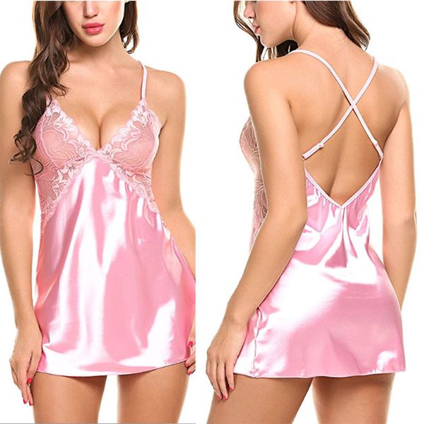 

women's sleepwear lace pajama for women, Black;red