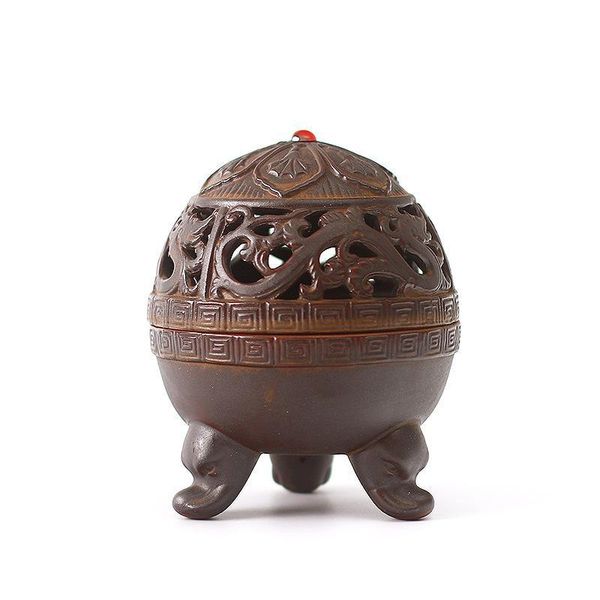 

fragrance lamps porcelain backflow incense burner portable censer buddhism coil stick holder ash catcher decor vintage color gi