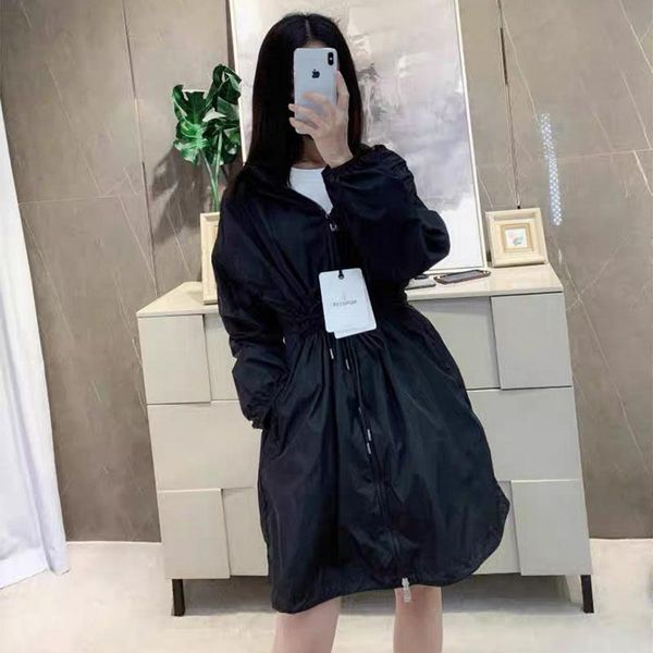 

ms women summer leisure loose skin garment clothing european design style trench coat women's coats, Tan;black