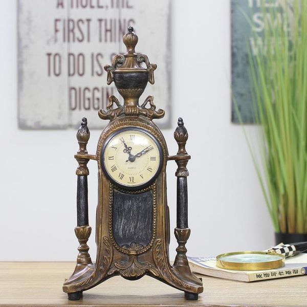 

desk & table clocks resin creative alarm clock vintage living room large luxury european silent office relogio de mesa home decoration 5