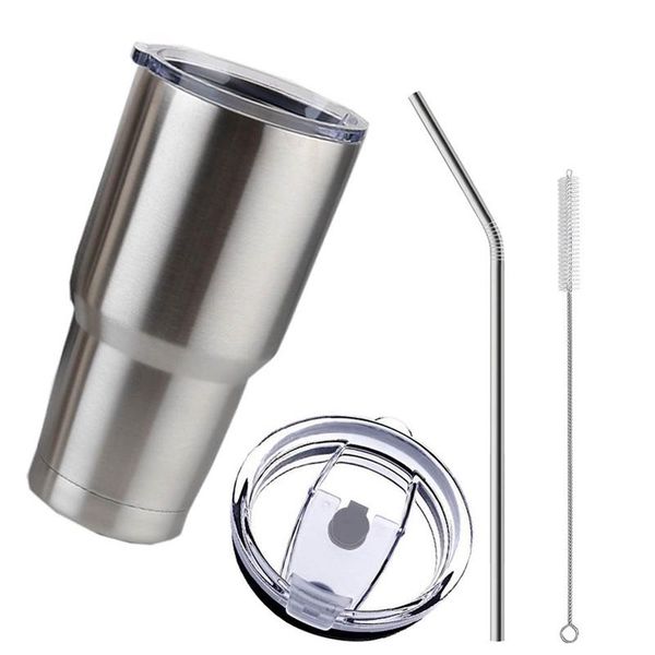 

water bottles stainless steel tumbler cup with lid straw 30 oz double wall vacuum flask insulated beer drinking thermoses coffee