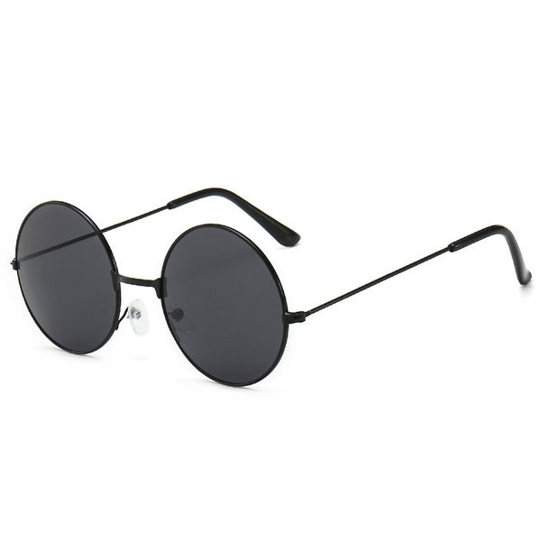 

1-piece round glasses men women steampunk sunglasses vintage sunglasses women brand designer round sunglasses 2021 new mirror uv400, White;black