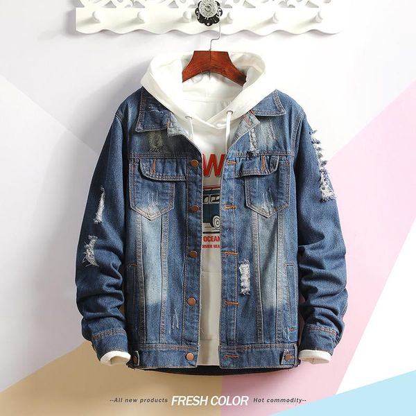 

men's jackets men jacket jeans for 2021 hip hop man denim vintage streetwear coat, Black;brown